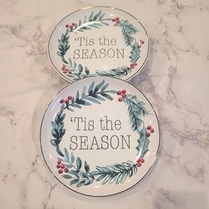 North Pole Trading Co 'Tis The Season Christmas Dinner Plates Decor